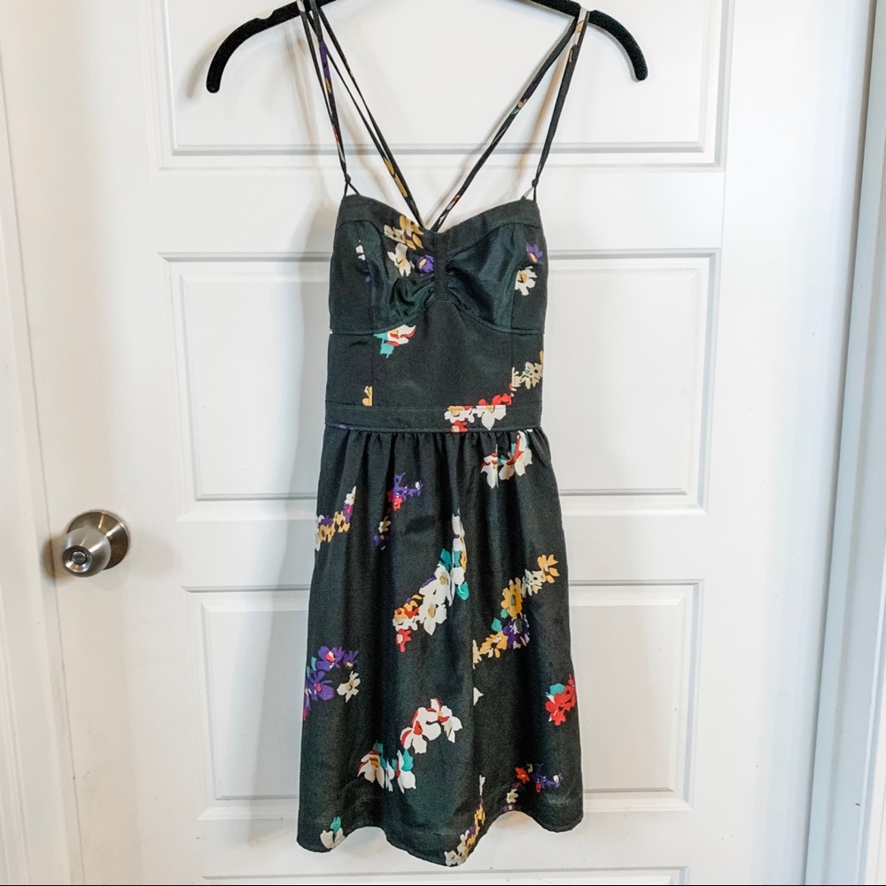 AE Gray Floral Dress with Adjustable Straps